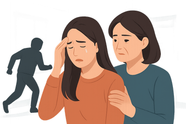 집에서 벌어진 아찔한 강도 접전, 용감한 모녀의 대처법