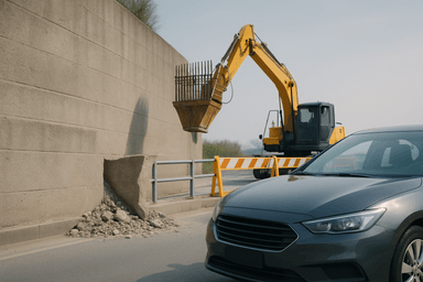정차 중 콘크리트 세례, 보강공사 현장 안전 ‘구멍’의 민낯