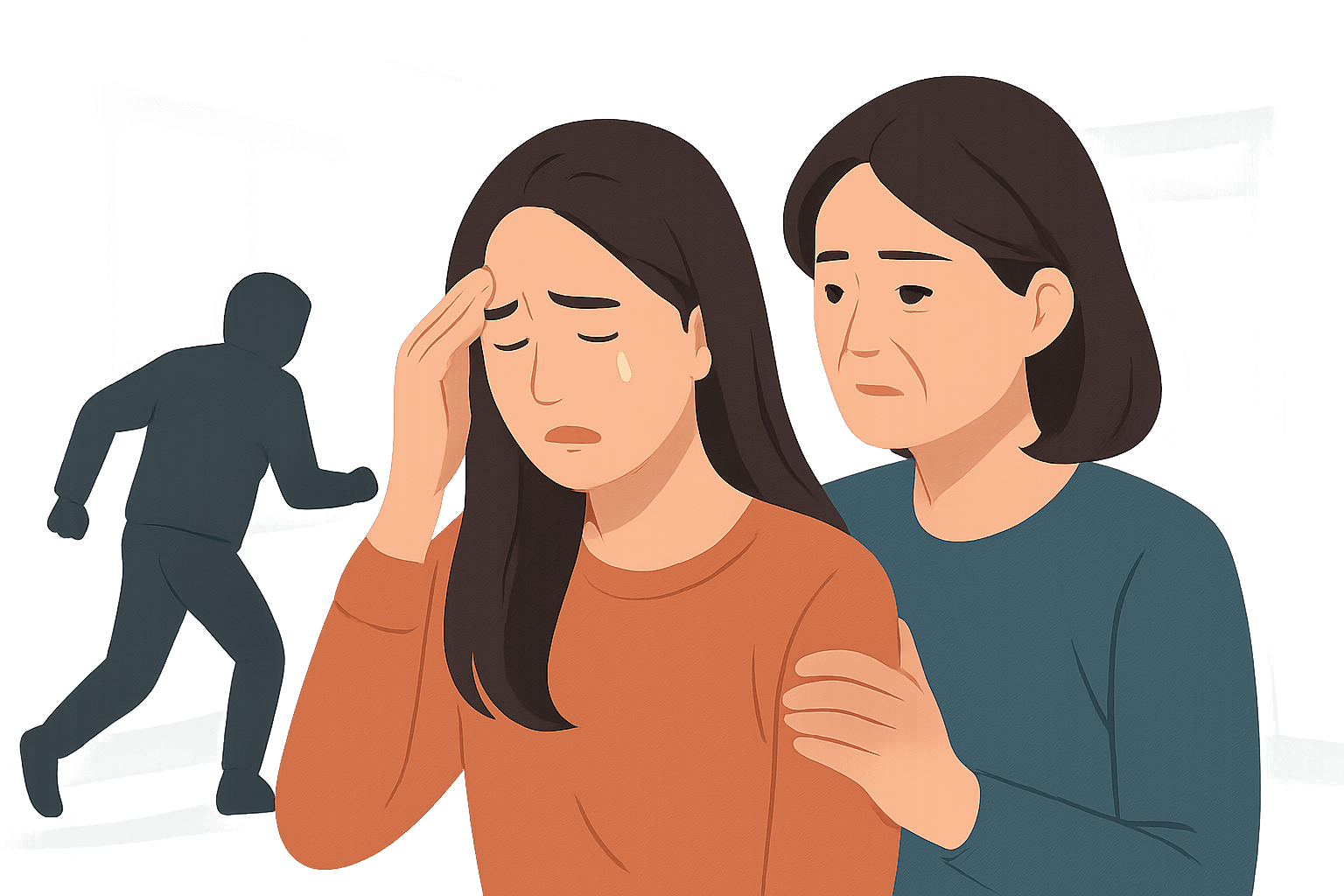 집에서 벌어진 아찔한 강도 접전, 용감한 모녀의 대처법