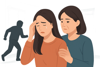 집에서 벌어진 아찔한 강도 접전, 용감한 모녀의 대처법