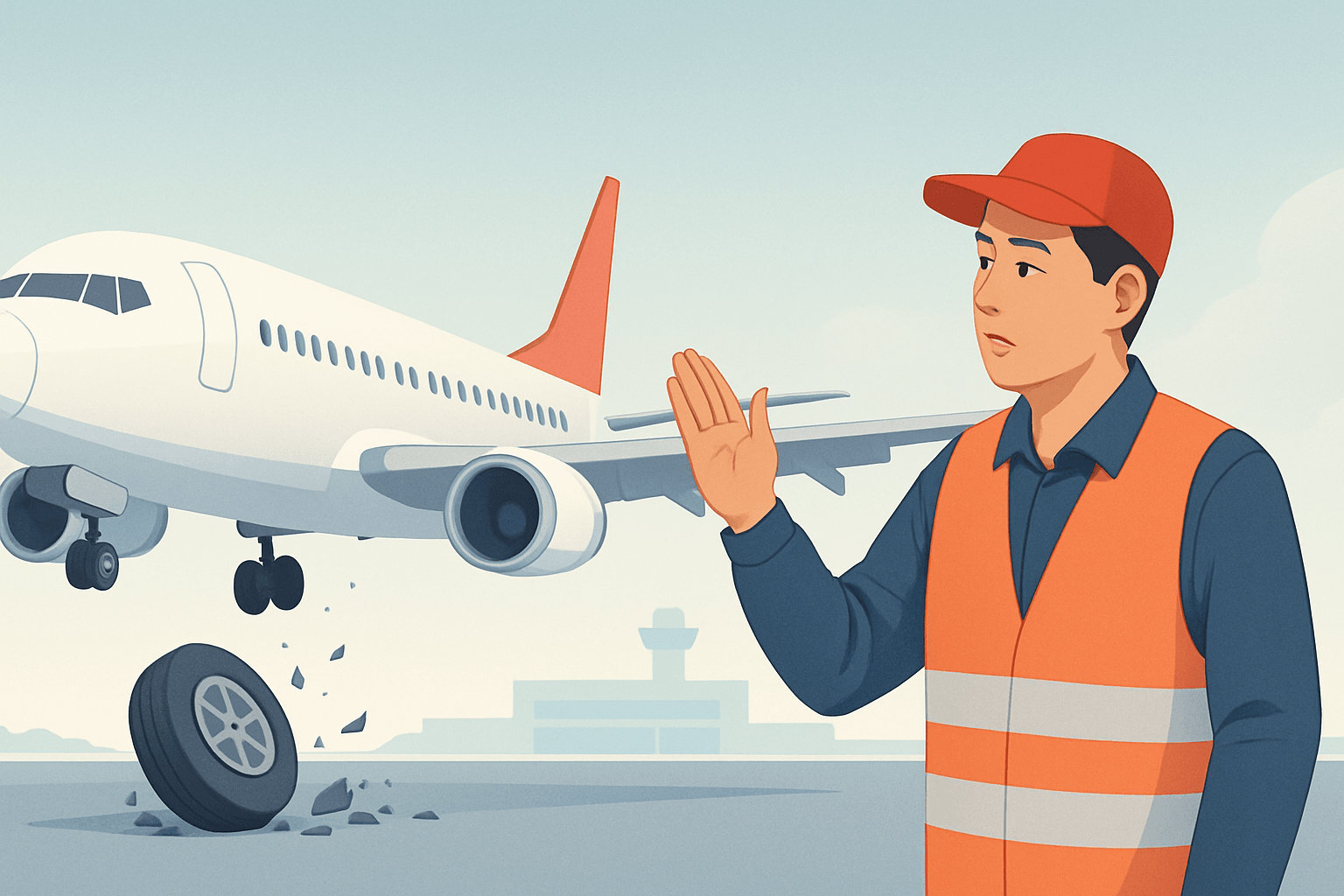 하늘에서 바퀴가 뚝! 뜨거운 이슈의 비행 착륙현장