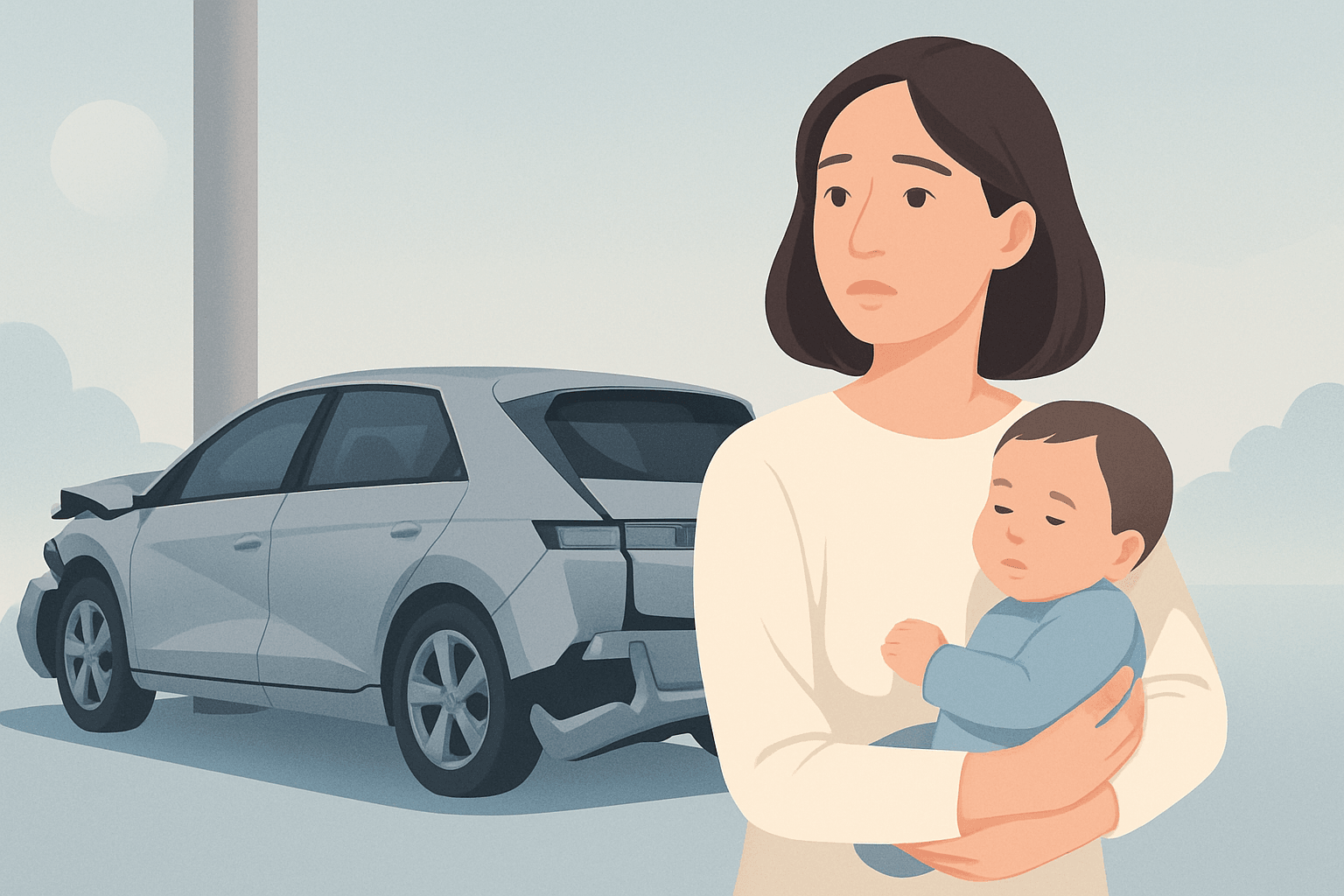 쌍둥이도 안심! 전기차 한 방에 반파됐는데 살아남은 비밀