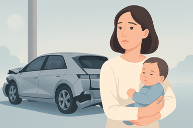 쌍둥이도 안심! 전기차 한 방에 반파됐는데 살아남은 비밀