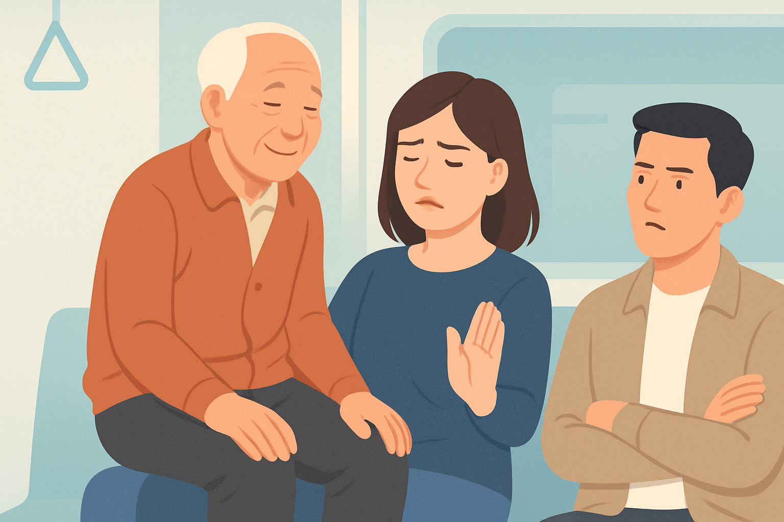 지하철 자리 싸움의 끝판왕! 무릎 위에 앉아버린 노인의 황당 행태