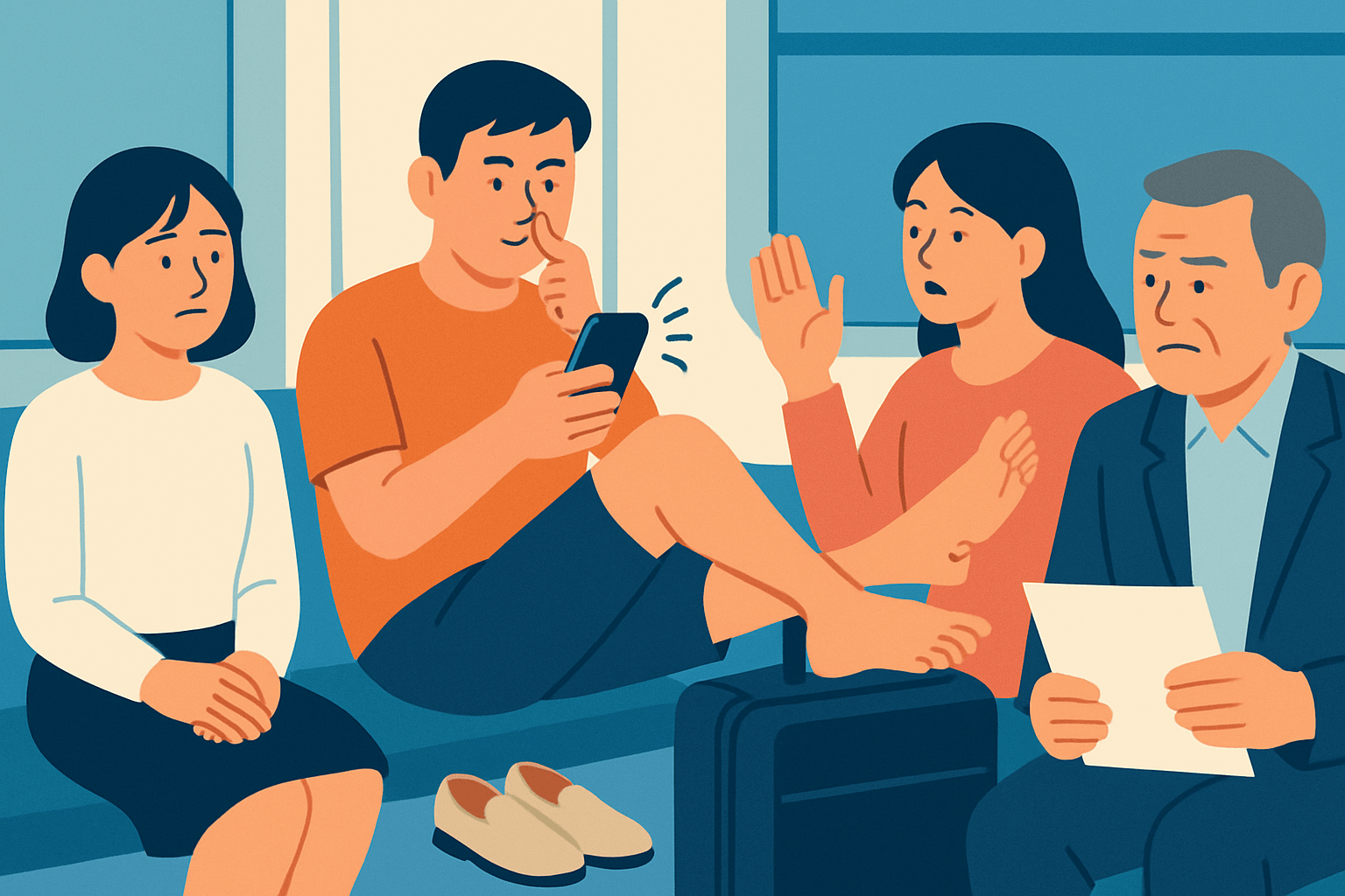 지하철에서 신발 벗고 양반다리? 이러다 '민폐 갑질'로 법적 책임도 물릴 수 있어요