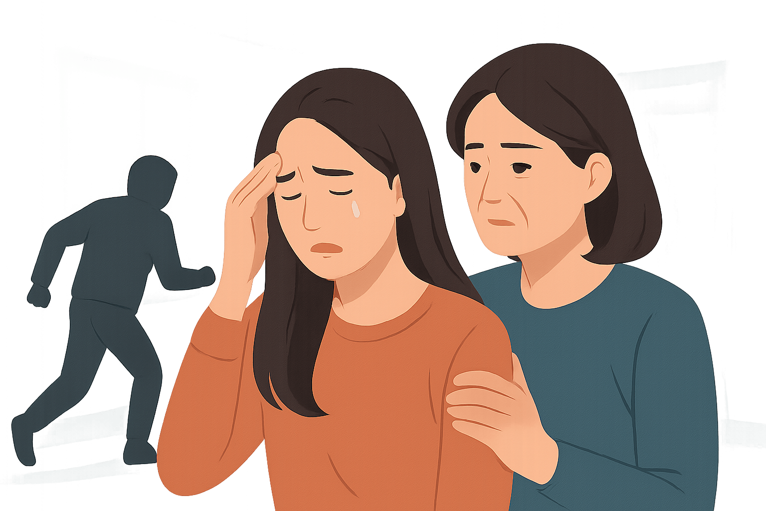 집에서 벌어진 아찔한 강도 접전, 용감한 모녀의 대처법